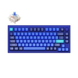 Keychron Q1 RGB Wired Custom Mechanical Keyboard, 75% Layout QMK/VIA Programmable Macro with Hot-swappable Gateron G Pro Blue Switch Double Gasket Compatible with Mac Windows Linux (Blue) -Version 2