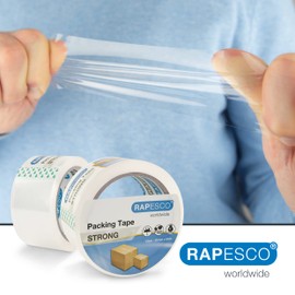 Rapesco Rapesco 1697 Starkes Klebeband 50 mm x 60 m, Transparent, 2 Stck