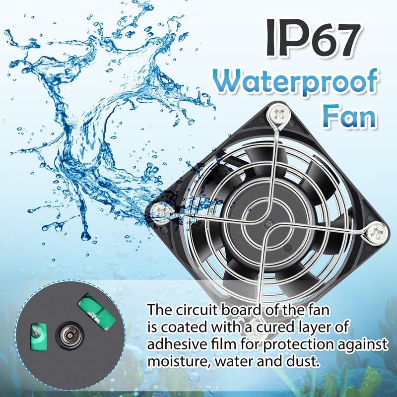 GDSTIME 60mm x 25mm 12V DC Waterproof IP67 Fan High
