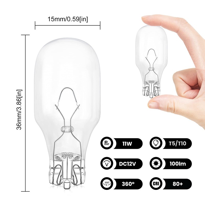 Lustaled T5 Wedge Base Landscape Light Bulb 12V 11W Low