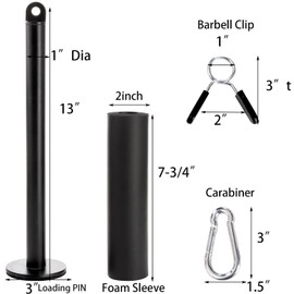 Jucoan Loading Pin for 1 Inch Standard and 2 Inch Weight Plate, Weight Loading Pin with Heavy Duty Carabiner for Cable Pulley System LAT Pulldown Home Gym Workout Equipment