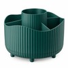 360° Rotating Makeup Organizer for Vanity – Green 5-Compartment Cosmetic