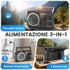 PRUNUS J-135S Radio Portatile AM/FM/SW, Mini Radio Solare Bluetooth 6.0