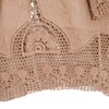 jastie Women Boho Hippie Crochet T-Shirt Short Top (Warm Taupe)