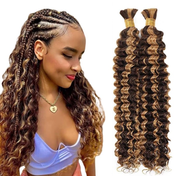 Evaxilc Deep Wave Human Hair for Braiding Human Hair Unprocessed