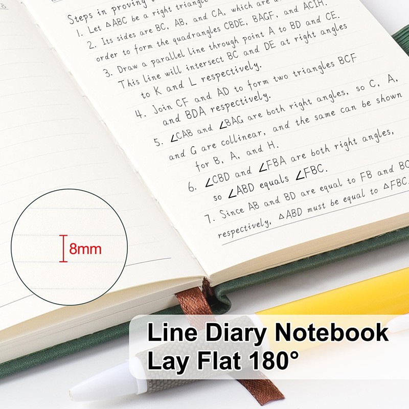 TECDW A6 Notebook, 192 Pages Lined Diary Notebook, 80gsm Thick