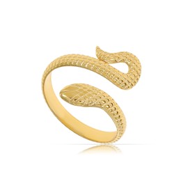 Made by Nami Women's Snake Ring Gold Stainless Steel Waterproof Jewellery Gift for Her, Non-precious metal