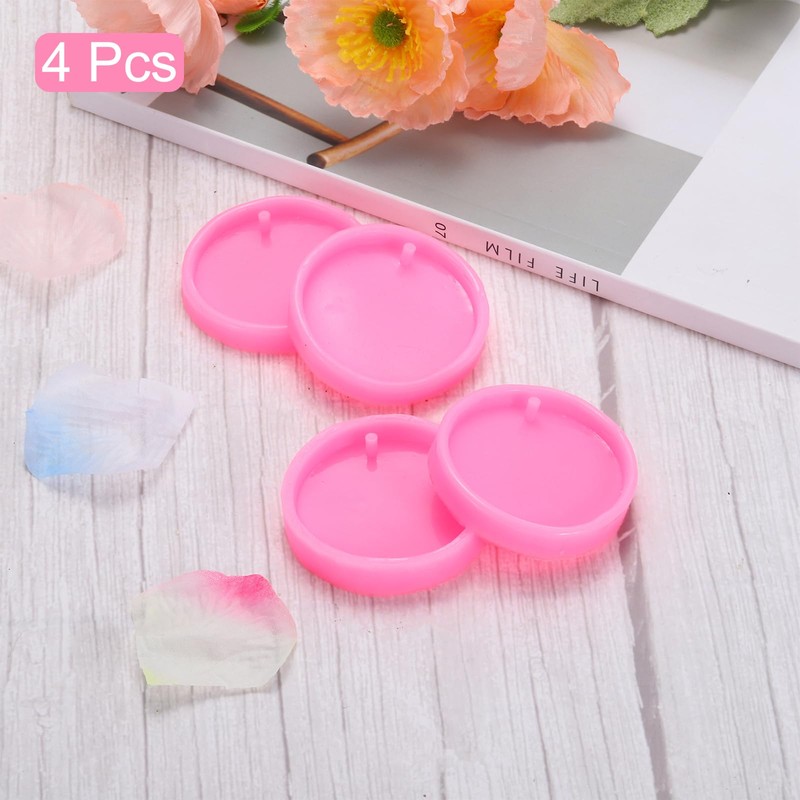 uxcell 4 Pcs Small Circle Resin Moulds, Silicone Epoxy Mould