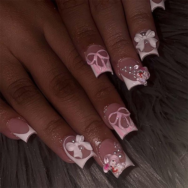 QQPPOLIU Press on Nails for Women, Short Press on Nails