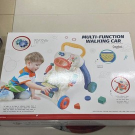 Greyghost Baby Walker with Activity Center, Sit to Stand Learning Walker, 10 Months-3 Years, Blue Electronic Early Learning Toys