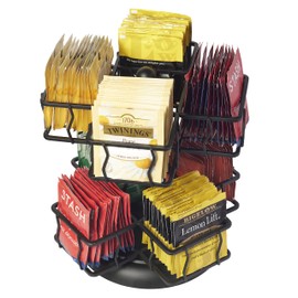 NHZ NHZ Tea Bag Storage and Organizer, Tea Bag Holder Black Powder Coated Stainless Steel for Tea and Coffee Box. Organize 100 Tea Bags- Tea Holder For Tea Bags 8 Compartments with 12 Bags in Each.