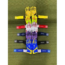 Unwritten Long Cuff Batting Gloves | Flashy Series - Color: Red Love, Style: Cross, Size: XL