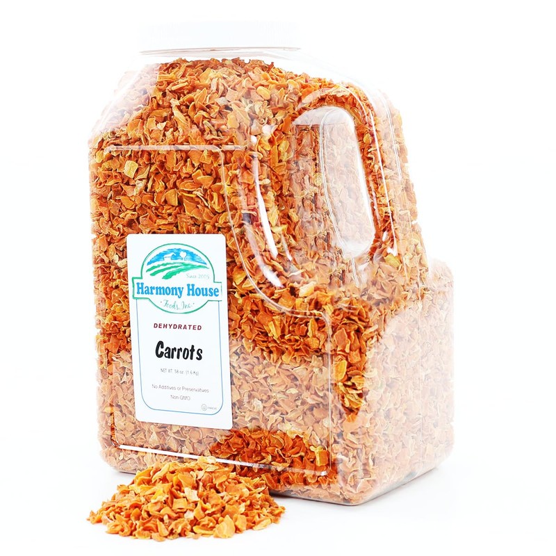 Harmony House Foods Dehydrated Diced Carrots - Air Dried Vegetables