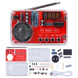 PEMENOL Soldering Practice Kit, DIY Radio Kit with Headphones and USB Digital Display, DIY Electronic Kits for Students, Education and DIY, Practice Soldering Project Kit