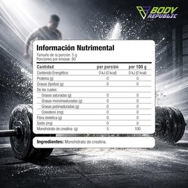 Creatina Monohidratada Pura en Polvo | Sin Sabor | 80 Servicios | Pre Entreno | Suplementos Alimenticios | Creatine Micronizada 100% | Sin Azúcar | In