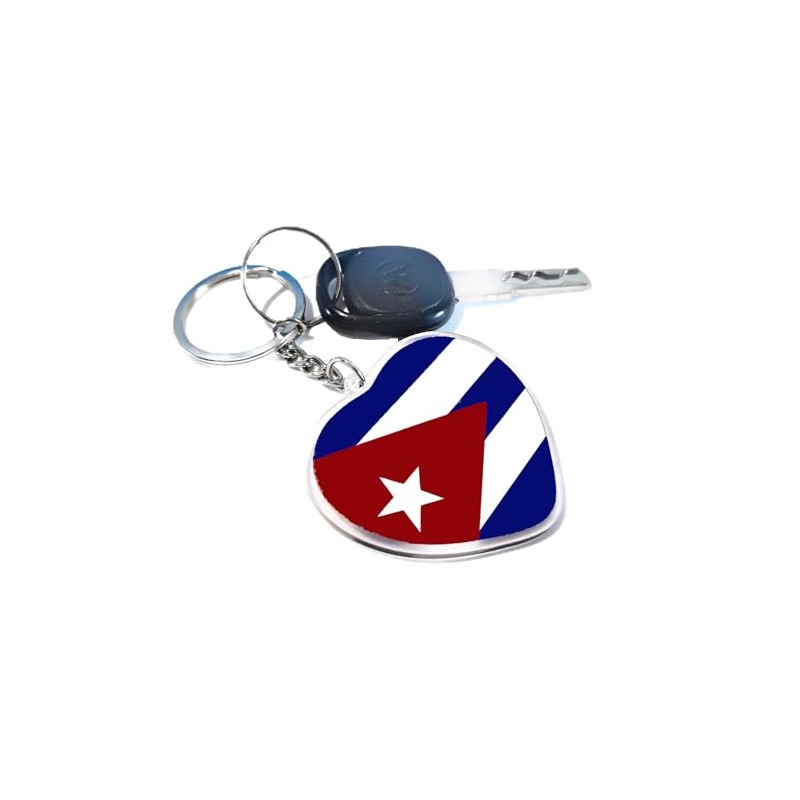 JAVD Cuba Flag Keychain Cuban Key Ring- 2 Pack