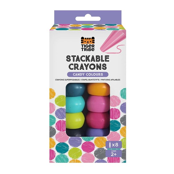 Tiger Tribe Stackable Crayons (Candy Colours) - 8 Pack Chunky