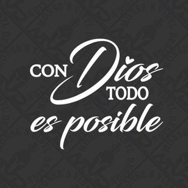 Con Dios Todo Es Posible | Christian Car Decal | 6x5” Vinyl Sticker | Waterproof Faith Window Sticker:_Rosado