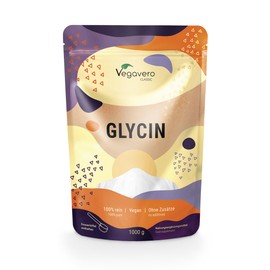 Vegavero Glycine Powder 300 g with Measuring Spoon - 100% Amino Acid High Dose - Pure Glycine Powder without Additives - Finely Soluble - Laboratory Tested & Vegan