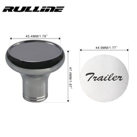 RULLINE Chrome Air Valve Knob Fit Tractor/Trailer Compatible with Peterbilt, Kenworth, Freightliner – Screw-On with Glossy Tractor/Trailer Plaques-2PCS
