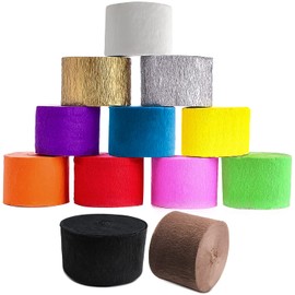 Crepe Paper Rolls Streamers 25M x 4.5cm for Birthday Daily Parties Wedding Festival Decor Thanksgiving Christmas Crafts 12 Colours