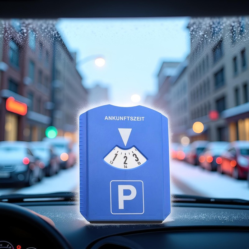 BWESOO Blue Digital Parking Timer Parking Disc with Ice Scraper