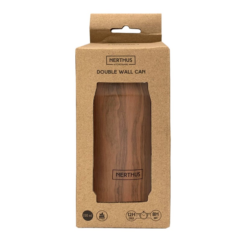 NERTHUS FIH 788 Vacuum Jug Stainless Steel Wood 330 ml
