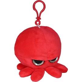 Grumpy Baby Octopus - Keychain Pendant with Clip- Cute Super Soft Plush Stuffed Animal Toy Decoration Backpack Purse and Handbag Accessories