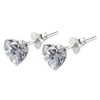 4mm Clear Heart Cubic Zirconia Gemstone 925 Sterling Silver Stud