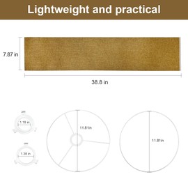 Drum Lamp Shades for Table Lamps 12"Topx12"Bottomx8"High Linen Lampshade set fo 2 Easy Assembly Lamp Shade with E27 to E26/E14 Adapters for Floor Lamps Bedside Lamps,golden brown (1.65" Spider)