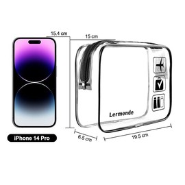 Lermende 2 Pcs Toiletry Bag TSA Approved Toiletry Organizer Cosmetic Pouch Travel Cosmetic Makeup Bag for Men Women - Black, Black