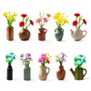 10 Pack Cute Mini Ceramic Vase Fridge Magnets with Artificial