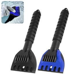 Oziral 2 Stück Eiskratzer Auto 2 in 1 mit Rutschfestem Griff Schneeschaber Auto Schnell, Ice Breaker, Frost- und Schneeentfernungswerkzeug für Auto-Windschutzscheibe und Fenster kratzfrei