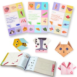 Origami Paper Kit for Kids Ages 8-12, 96 Sheets Colorful Origami Guiding Books with 90 Patterns, Creativity DIY Art Craft Gift and Mind Training for Girls Boys Adult Beginners Project Activities