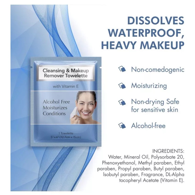 Diamond 30 diamond makeup remover wet Face wipes 5" x