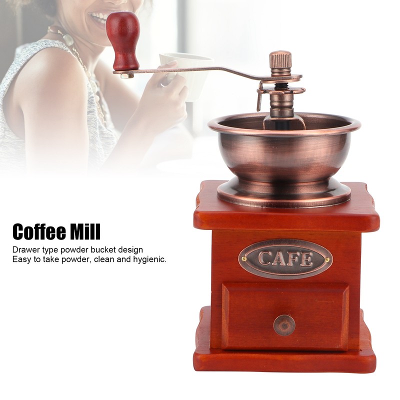 Mini Vintage Hand Cranked Coffee Bean Mill Manual Coffee Grinder