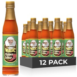 Chef Paul Magic Seasonings Blends Magic Pepper Sauce | Bold Flavor with Habanero Hot Sauce | Spicy Sauce for Cooking & Dipping | Red Hot Sauce for Everyday Meals | 3.25 fl oz (12 Pack)