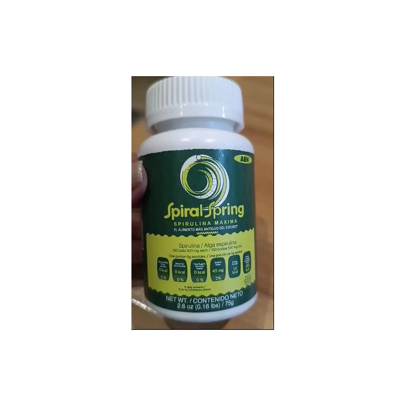 Alga Espirulina Orgánica Kosher Vegan 100 Orgánica Bote 75g