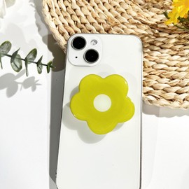 Cartoon Flower Mobile Phone Grip,Simple Tender Green Color Mobile Phone Holder,Folding Elastic Base, Mobile Phone Decorations,Electronic Accessories,Suitable for Kindle e-Readers