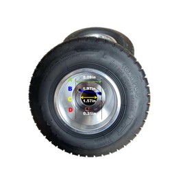 JOHNWELL 10''X4.5'' GO KART FRONT TIRES AND RIMS WITH 3 HOLES,2 PCS IN BOX,TIRES WITH GRAIN SURFACE TO INCREASE FRICTION COEFFICIENT AND IMPROVE SAFETY PERFORMANCE,DRIFT TRIKE,BUGGY