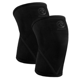 Rehband 7051 Classic 7mm V-Knee-Sleeve for Weightlifting, Competition Grade Powerlifting Knee Sleeve, Compression Sleeve for Crossfit, Squats, Gym, Colour:Carbon/Black - 1 Pair, Size:Small