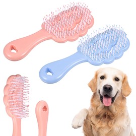 Small Dog Grooming Brush, 2Pcs Soft Pet Brush Puppy Brushs for Small Dogs, Cloud Shape Short Hair Dog Brushs for Maltese and Breeds (Blue & Pink)
