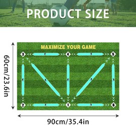 GWZiehory Soccer Training Equipment, Footstep Training Mat, Silent Carpet for All Ages to Improve Speed, Strength and Coordination, Ball Control Training Player Equipment (Blue)