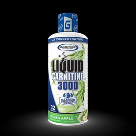 Gaspari Nutrition Liquid Carnitine 3000 Fitness Supplement - 3000mg L-Carnitine, Caffeine-Free, Non GMO, Gluten Free, Supports Metabolism & Recovery:_Green apple