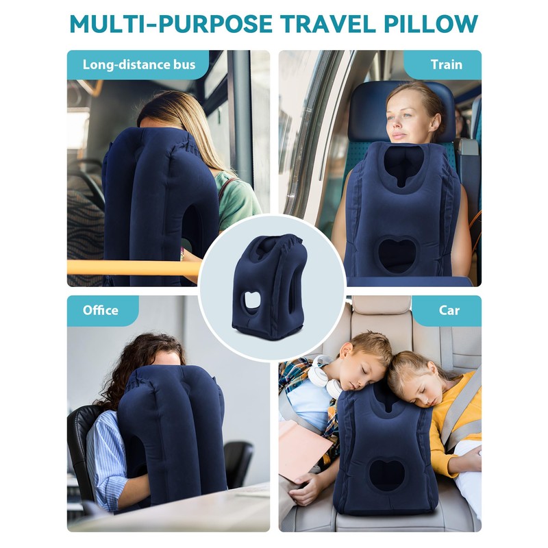Travel Pillow Airplane Inflatable Neck Pillow Comfortably Supports Head and