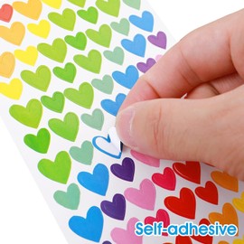 Huang Yem Stickers Drawing Hearts 10 Sheets 840 Pcs Stickers, Notebook, Calendar, Diary, Letters, Reward Stickers, Colorful Rainbow