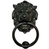 Qparts Regency Lions Head Door Knocker,Solid Brass,H:7 inch,Black,Oxide Finish