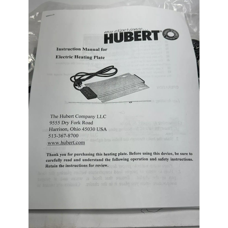HUBERT® Electric Chafer Heater Rectangular aluminum - 11 7/8"L x