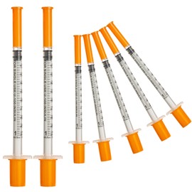 20 Pack 1ml Disposable Syringe, 29G 1cc 1/2 Inch (13mm) Lab Supplies Syringes, Individually Wrapped