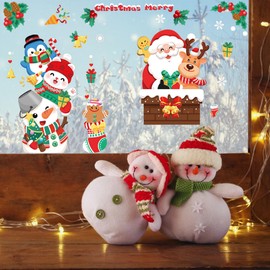 Fantecia Christmas Window Clings, Double Sided Window Stickers for Home Party Festival, Christmas Window Decoration for Glass
